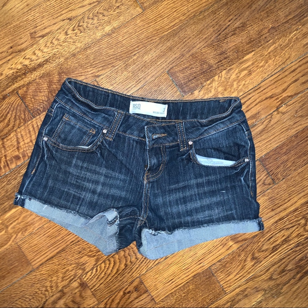 Low rise denim shorts